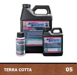 Ameripolish SureLock concrete dye, color: Terra Cotta