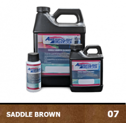 Ameripolish SureLock concrete dye, color: Saddle Brown